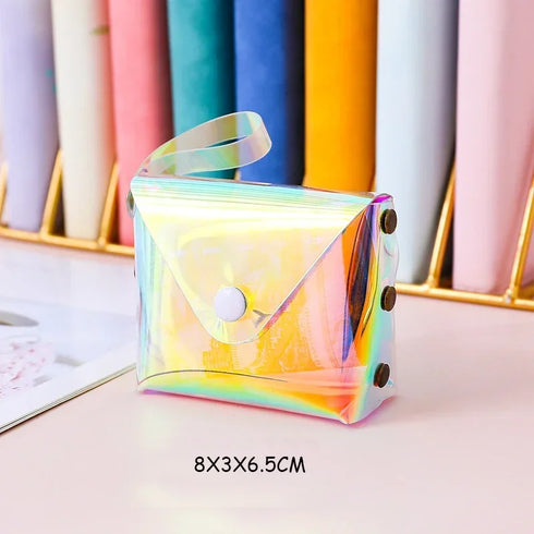 Fashion 1PCS Mini Transparent Small Wallet Coin Purses Bag Clutch Handbag Female Key Purse Cosmetics Storage Pouch
